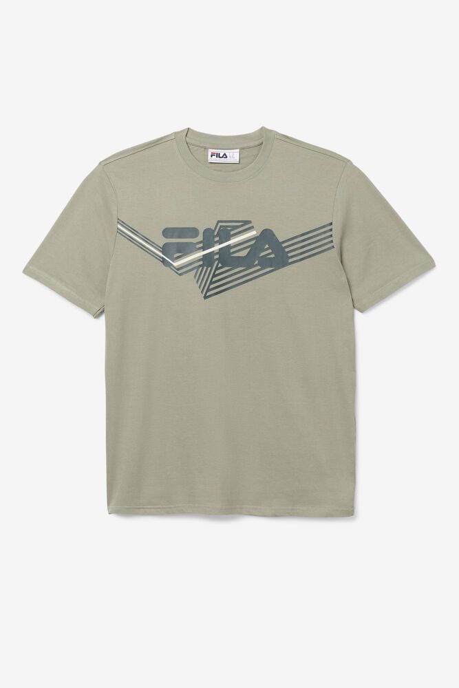 Fila T-Shirt Mens Grey Trist - Ireland 82016-YMZJ